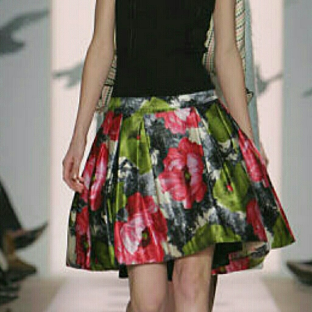 Milly of New York Silk Floral Skirt NWOT